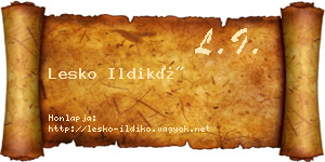 Lesko Ildikó névjegykártya
